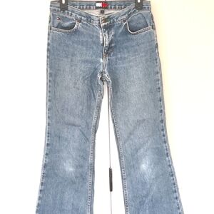 Tommy Hilfiger Rigid Lola Medium Wash Denim Blue Jeans American Flare Retro Y2K